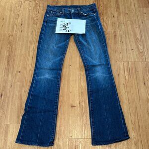 7 For All Mankind Mid Rise Bootcut Jeans Women's Size 27 Dark Wash Stretch Denim